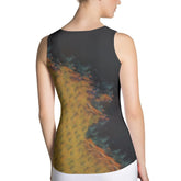 Close-up of the unique cut & sew craftsmanship on Harmonious Hymn Tank."